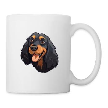 Gordon Setter chien race aquarelle dessin animé Kawaii - Mug blanc - blanc - Droite