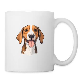 English Foxhound Dog Breed Watercolor Cartoon Kawa - Mug - white - Right