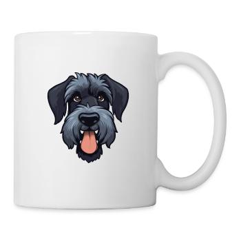Riesenschnauzer Hunderasse Aquarell Cartoon Kawai - Tasse - Weiß - Rechts