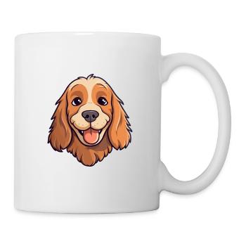 Englischer Cocker Spaniel Hunderasse Aquarell Cartoo - Tasse - Weiß - Rechts