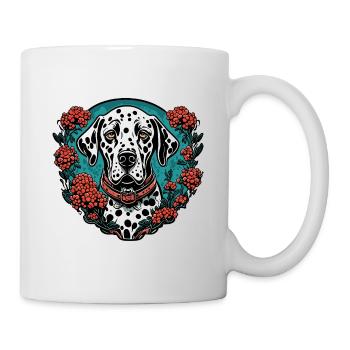 Dalmatien / Chien / Animal / Animal de compagnie / Aboiement - Mug blanc - blanc - Droite