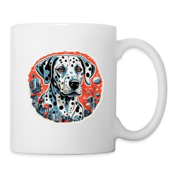 Dalmatien / Chien / Animal / Animal de compagnie / Aboiement - Mug blanc - blanc - Droite