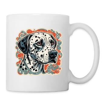 Dalmatien / Chien / Animal / Animal de compagnie / Aboiement - Mug blanc - blanc - Droite
