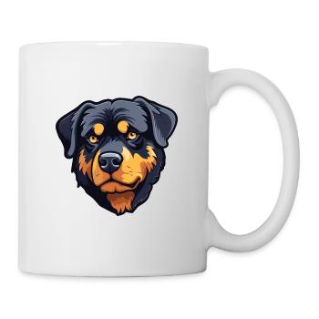 Rottweiler Hund Rasse Aquarell Karikatur Kawaii Cli - Tasse - Weiß - Rechts