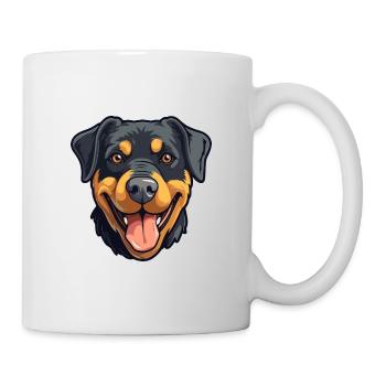 Rottweiler Hund Rasse Aquarell Karikatur Kawaii Cli - Tasse - Weiß - Rechts