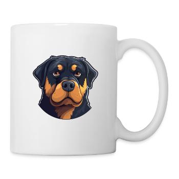 Rottweiler Hund Rasse Aquarell Karikatur Kawaii Cli - Tasse - Weiß - Rechts