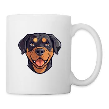 Rottweiler chien race aquarelle dessin animé kawaii cli - Mug blanc - blanc - Droite