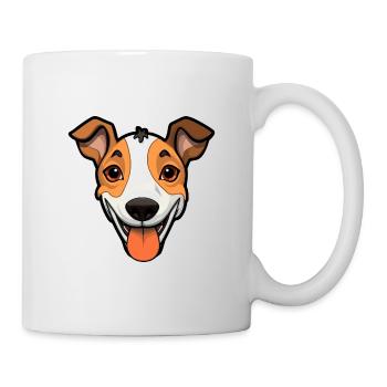Glatte Foxterrier-Hunderasse Aquarell-Karikatur Ka - Tasse - Weiß - Rechts