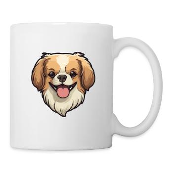 Épagneul tibétain chien race aquarelle dessin animé Kawai - Mug blanc - blanc - Droite