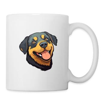 Rottweiler Hund Rasse Aquarell Karikatur Kawaii Cli - Tasse - Weiß - Rechts