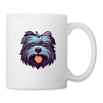 Skye Terrier Hunderasse Aquarell Karikatur Kawaii C - Tasse - Weiß - Rechts
