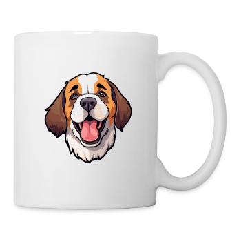St Bernard chien race aquarelle dessin animé Kawaii Cli - Mug blanc - blanc - Droite