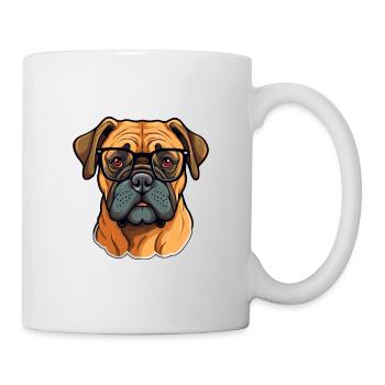 Bullmastiff Chien Race Aquarelle Dessin animé Kawaii Gl - Mug blanc - blanc - Droite