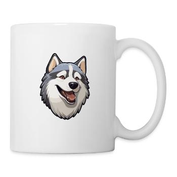 Siberian Huskie Hunderasse Aquarell Karikatur Kawai - Tasse - Weiß - Rechts