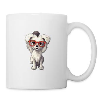 Chinesische Schopfhunderasse Aquarell-Karikatur Kawai - Tasse - Weiß - Rechts