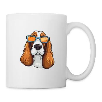 Basset Hund Rasse Aquarell Karikatur Kawaii G - Tasse - Weiß - Rechts