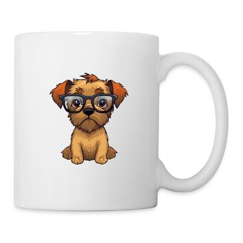 Border Terrier chien race aquarelle dessin animé Kawaii - Mug blanc - blanc - Droite