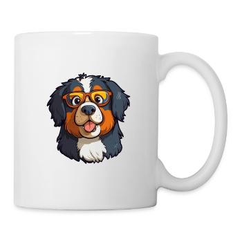 Bernese Mountain Dog Breed Watercolor Cartoon Kawa - Mug - white - Right
