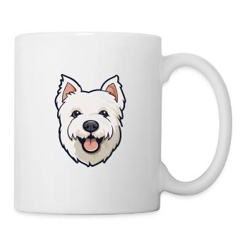 West Highland White Terrier Hunderasse Aquarell C - Tasse - Weiß - Rechts