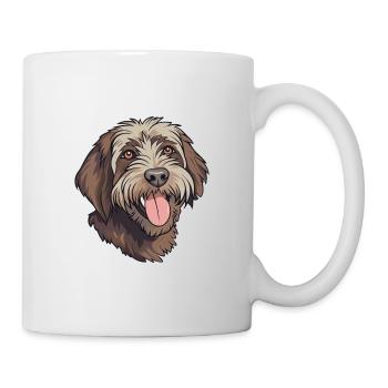 Pointage à poil dur Griffon chien race aquarelle C - Mug blanc - blanc - Droite