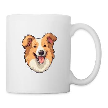 Shetland Schäferhund Hund Rasse Aquarell Karikatur Kaw - Tasse - Weiß - Rechts