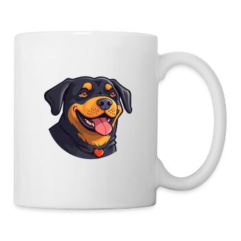 Rottweiler Hund Rasse Aquarell Karikatur Kawaii Cli - Tasse - Weiß - Rechts