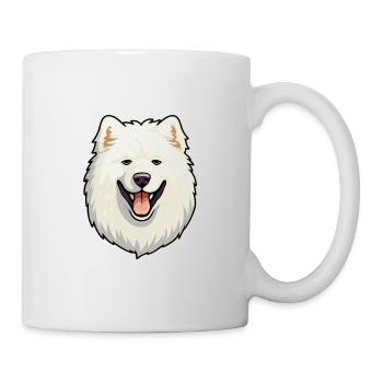 Samoyède chien race aquarelle dessin animé Kawaii Clipar - Mug blanc - blanc - Droite