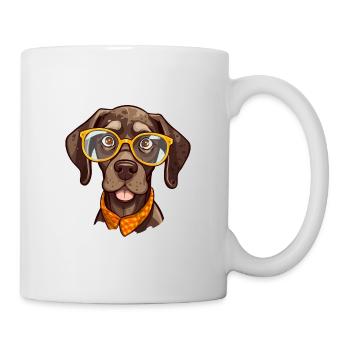 Braque Allemand à poil court Chien Race Aquarelle Ca - Mug blanc - blanc - Droite
