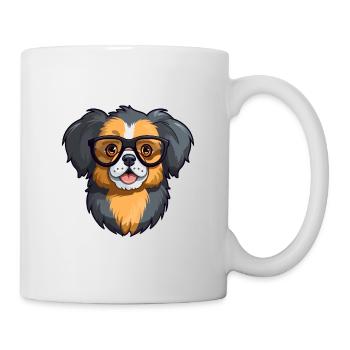Épagneul tibétain chien race aquarelle dessin animé Kawai - Mug blanc - blanc - Droite