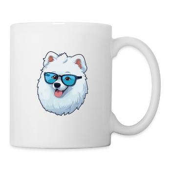 Samoyède chien race aquarelle dessin animé Kawaii Glasse - Mug blanc - blanc - Droite