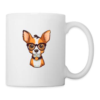 Spielzeug Foxterrier Hunderasse Aquarell Karikatur Kawai - Tasse - Weiß - Rechts