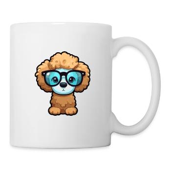 Toy Poodle Dog Breed Watercolor Cartoon Kawaii Gla - Mug - white - Right