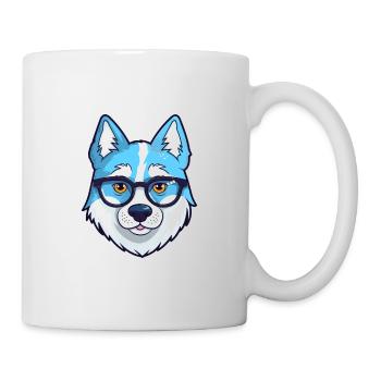 Husky sibérien chien race aquarelle dessin animé Kawaii - Mug blanc - blanc - Droite