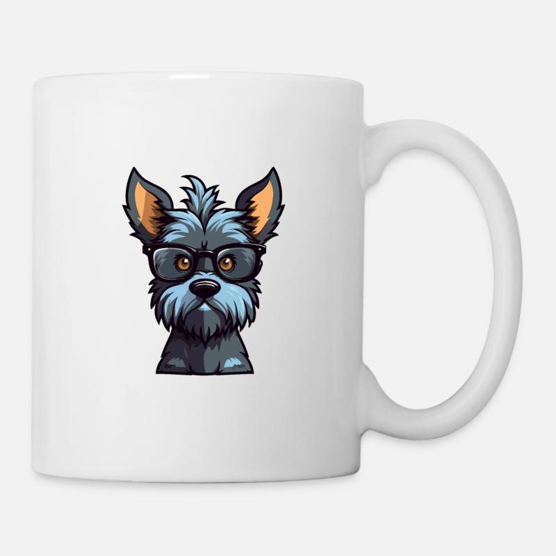 Scottish Terrier chien race aquarelle dessin animé Kawa - Mug blanc - blanc