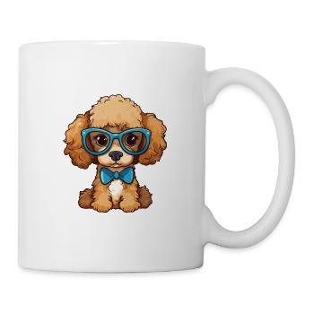 Toy Poodle Dog Breed Watercolor Cartoon Kawaii Gla - Mug - white - Right
