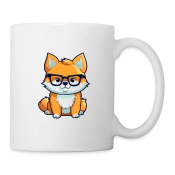 Shiba Inu Dog Breed Watercolor Cartoon Kawaii Glas - Mug - white - Right