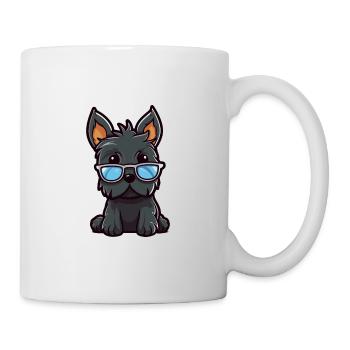 Scottish Terrier Dog Breed Watercolor Cartoon Kawa - Mug - white - Right
