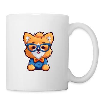 Pomeranian Dog Breed Watercolor Cartoon Kawaii Gla - Mug - white - Right