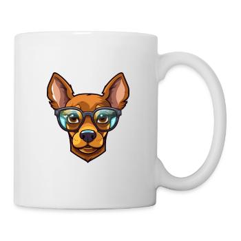 Miniatur Pinscher Hund Rasse Aquarell Cartoon Ka - Tasse - Weiß - Rechts