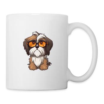 Havanese Dog Breed Watercolor Cartoon Kawaii Glass - Mug - white - Right