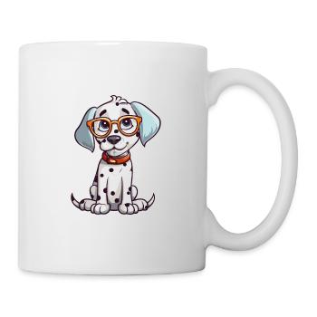 Dalmatinische Hunderasse Aquarell Karikatur Kawaii Glas - Tasse - Weiß - Rechts