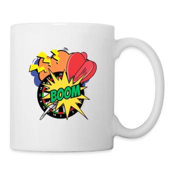 Dart Comic Retro Dartspieler Dartfans - Tasse - Weiß - Rechts