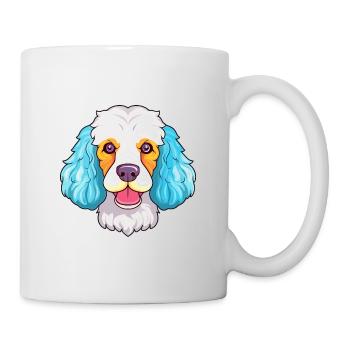 Caniche chien race aquarelle dessin animé kawaii colorfu - Mug blanc - blanc - Droite