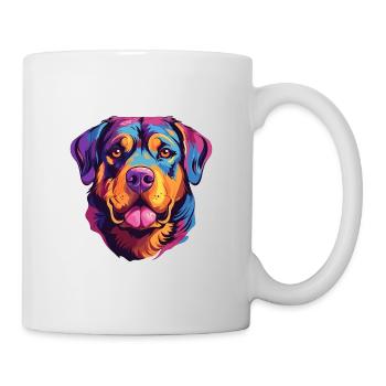 Rottweiler Hunderasse Aquarell Karikatur Kawaii Col - Tasse - Weiß - Rechts