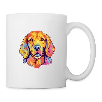 Golden Retriever Dog Breed Watercolor Cartoon Kawa - Mug - white - Right