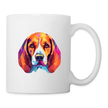 Beagle Dog Breed Watercolor Cartoon Kawaii Colorfu - Mug - white - Right