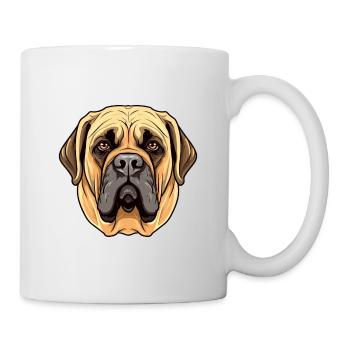 Englische Dogge Hunderasse Aquarell Cartoon Kawai - Tasse - Weiß - Rechts