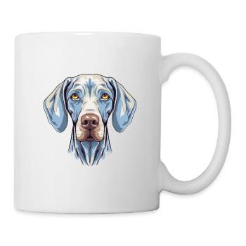 Braque de Weimar chien race aquarelle dessin animé Kawaii Col - Mug blanc - blanc - Droite