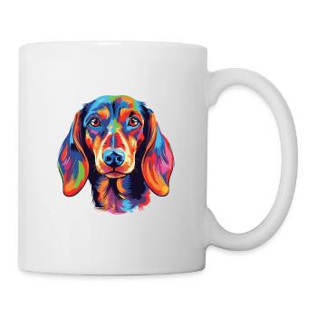 Dackel Hund Rasse Aquarell Karikatur Kawaii Colo - Tasse - Weiß - Rechts