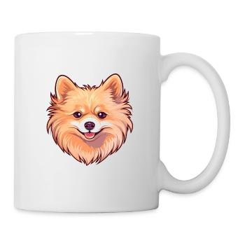 Pommersche Hunderasse Aquarell Karikatur Kawaii Col - Tasse - Weiß - Rechts